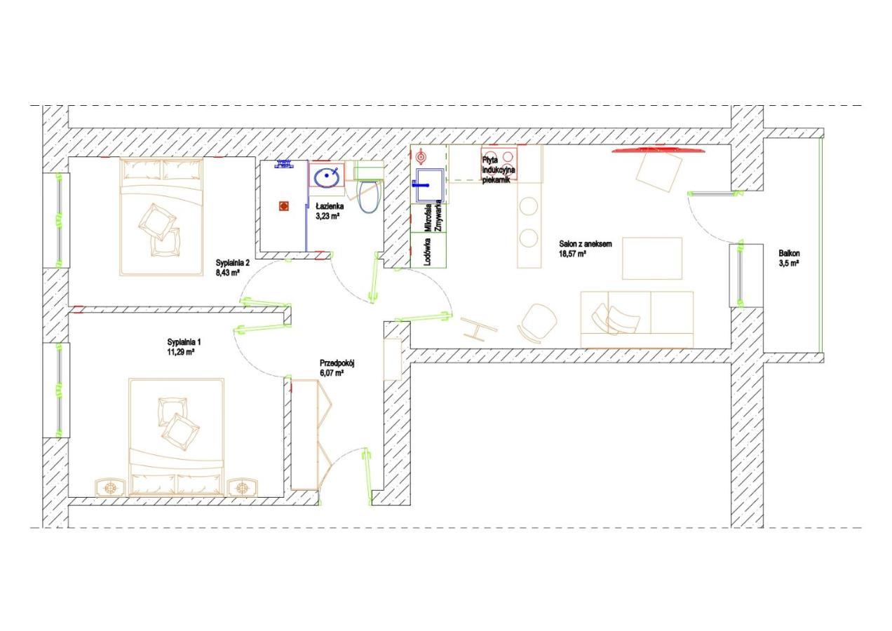 Apartament 3 Pokoje Balkon 50M2 Wyposazone Parking Lägenhet Wrocław Exteriör bild